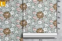 Carta da Parati fiori astratti natura design moderno.