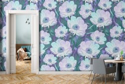 White flowers nature modern design wallpaper.