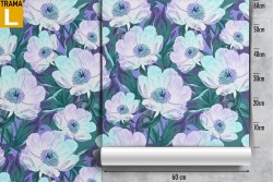 Carta da Parati fiori bianchi natura design moderno.