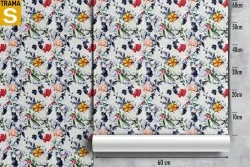 Carta da Parati Design e Stili Flora e Fauna Fiori Natura Vintage