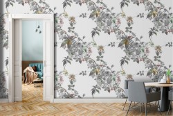 Vintage nature white flowers wallpaper.