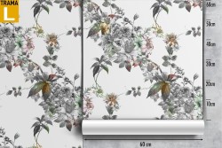 Vintage nature white flowers wallpaper.