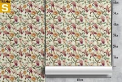 Carta da Parati Design e Stili Flora e Fauna Fiori Natura Vintage