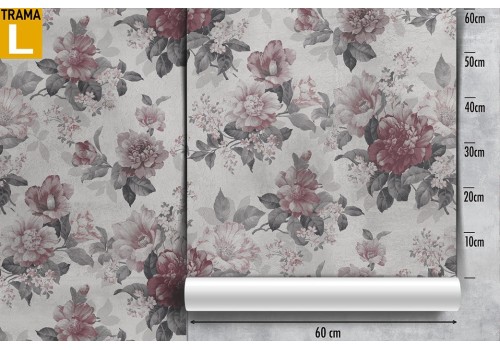 Vintage red flowers nature pattern wallpaper. 2