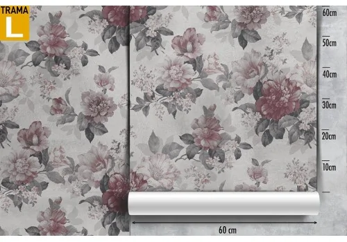 Vintage red flowers nature pattern wallpaper. 2