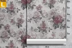 Carta da Parati fiori rossi vintage natura pattern.