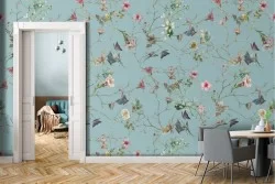 Vintage nature flowers wallpaper pattern.