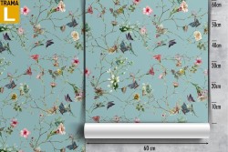 Vintage nature flowers wallpaper pattern.