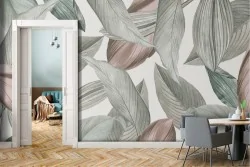 Carta da Parati Design e Stili Flora e Fauna Foglie Natura Vintage