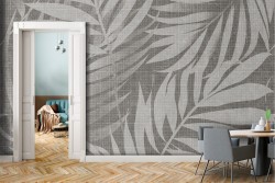 Carta da Parati Flora e Fauna Design e Stili Foglie Moderna Natura Stilizzata