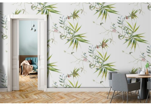 Tropical leaves nature pattern wallpaper.