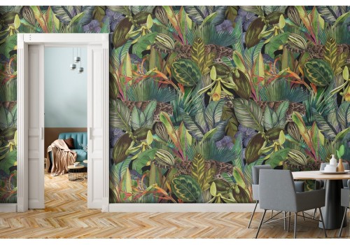 Vintage tropical leaves nature wallpaper.