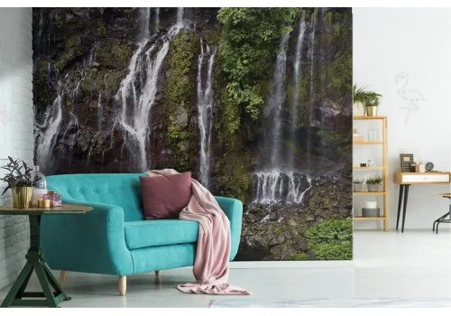 Carta da Parati cascata nel bosco paesaggio natura