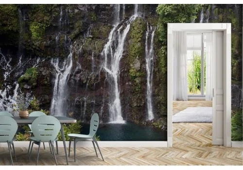 Carta da Parati cascata nel bosco paesaggio natura 2