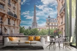 Wallpaper city Paris Eiffel Tower landscape