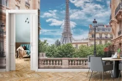 Wallpaper city Paris Eiffel Tower landscape