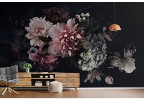 Vintage flower composition wallpaper