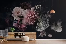 Vintage flower composition wallpaper