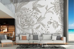 Vintage flower wallpaper decoration