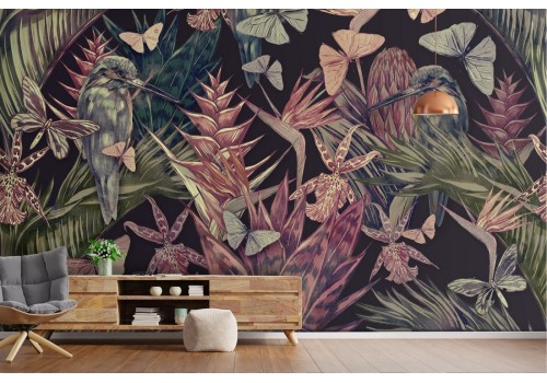 Tropical nature flora and fauna wallpaper