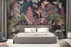 Tropical nature flora and fauna wallpaper