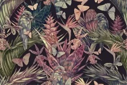 Wallpaper Design and Styles Flora and Fauna Animals Leaves Tropical Nature
