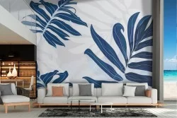 Carta da Parati foglie tropicali astratte natura