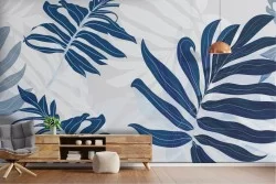 Carta da Parati foglie tropicali astratte natura