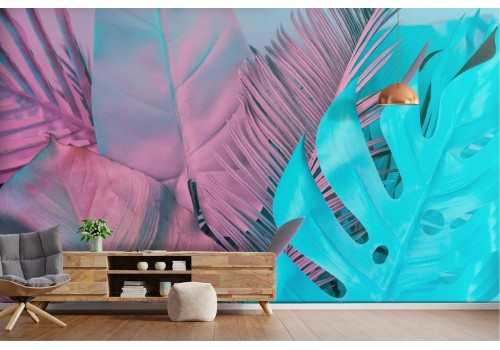 Tropical leaves modern design wallpaper