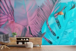 Tropical leaves modern design wallpaper