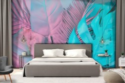 Tropical leaves modern design wallpaper