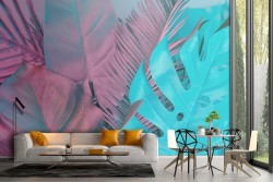 Modern Tropical Wallpaper Leaves
