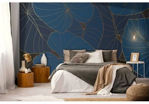 Carta da Parati foglie tropicali stilizzate 2