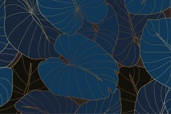 Wallpaper Design and Styles Stylized Tropical Flora and Fauna Leaves