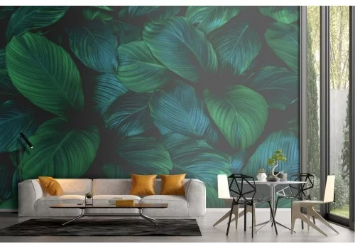 Carta da Parati foglie tropicali verdi natura