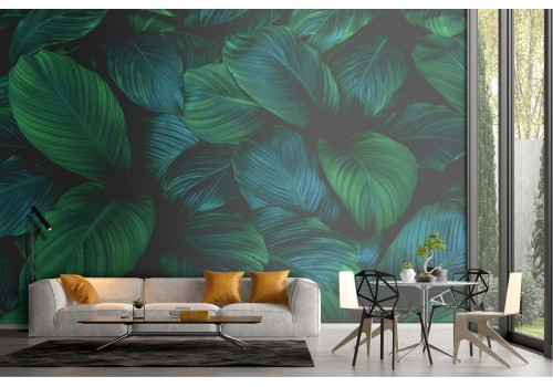 Tropical green leaves nature wallpaper