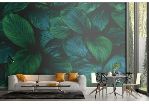 Tropical green leaves nature wallpaper