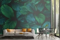 Tropical green leaves nature wallpaper