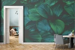 Carta da Parati foglie tropicali verdi natura