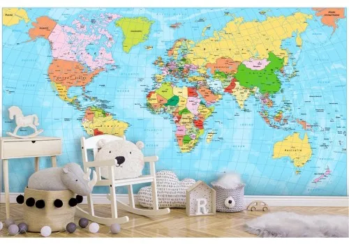 Geopolitical world map wallpaper