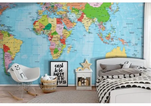 Geopolitical world map wallpaper 2