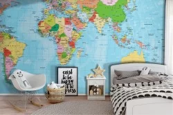 Geopolitical world map wallpaper