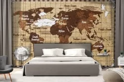 Vintage world map wallpaper