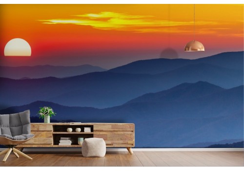 Wallpaper of mountains at sunset landscape 2