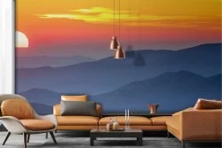 Wallpaper Dawn Sunset Mountain