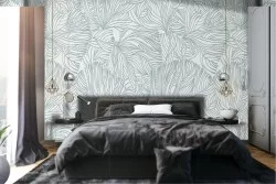 Carta da Parati natura foglie stilizzate