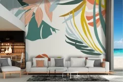 Carta da Parati natura foglie tropicali