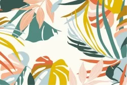 Wallpaper Design and Styles Flora and Fauna Tropical Leaves
