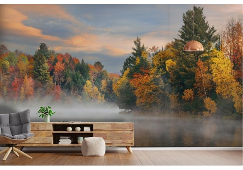 Wallpaper landscape forest with lake 2