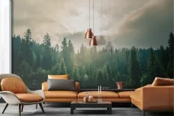 Carta da Parati Alberi Montagna Foreste e Alberi